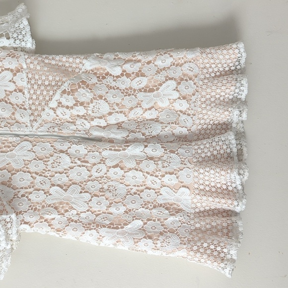 Host Pick Lulus My Dearest White Lace Short Sleeve Mini Dress - Picture 11 of 14